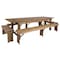 Flash Furniture Rectangle Antique Farm Table , 40"; 96", 40-1/4" W 30"; 17-3/4" H,  XA-FARM-7-GG - alternate 2